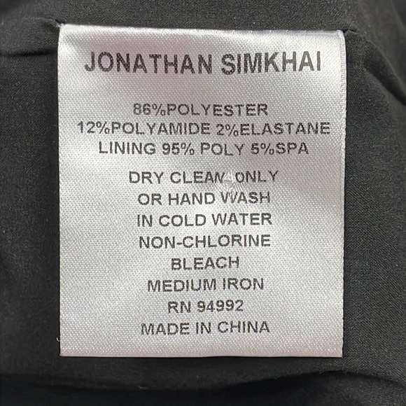 Jonathan Simkhai Black Caviar Side Cutout Midi Pencil Dress Cocktail Party Sz 0 - Picture 13 of 13